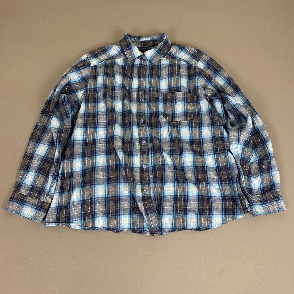 Northcrest Flannel Shirt‎ Women's Plus Size 1X Plaid Long Sleeve Relaxed Fit
